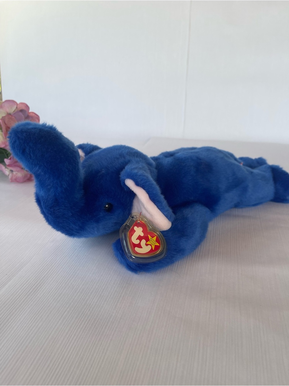 VTG Ty Beanie Buddy Peanut the Royal Blue Elephant Plush 1998 with Tags Retired